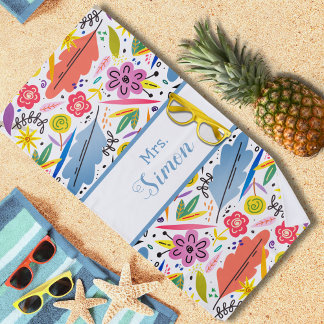 Toalha De Praia Colorida Funky Tropical Havaiana