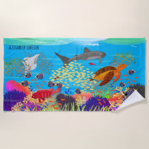 Toalha De Praia Colorida Ningaloo Reef Marine Life