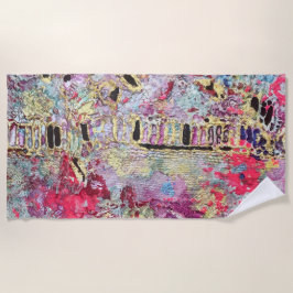 Toalha De Praia Colorida vibrante com torre de praia em cobra Skin