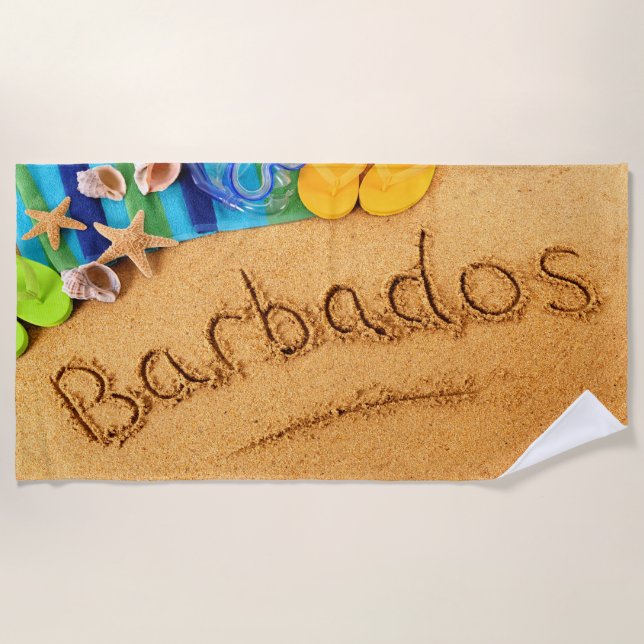 Toalha De Praia Colorido Barbados Summer Beach Towel (Frente)