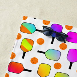 Toalha De Praia Colorido, Pickleball Paddles, Laranja Picklebolas