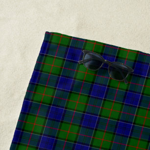 Toalha De Praia Colquhoun tartan xadrez verde azul