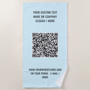 Toalha de Praia com Código QR e Texto Cores Person
