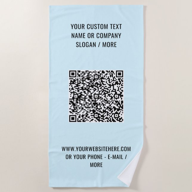 Toalha de Praia com Código QR e Texto Cores Person (Frente)