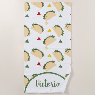 Toalha de Praia com Confetes de Nome de Taco Diver