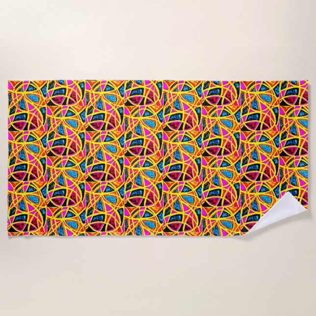 Toalha de Praia com Design Abstrato (Frente)