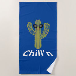Toalha de Praia com Design Chill'n Cactus