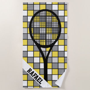 Toalha De Praia Com o nome marcado 🎾 raquete tênis