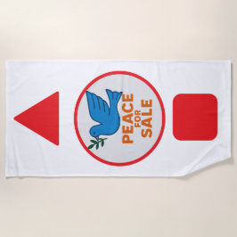 Toalha de praia com tema de paz desenhada