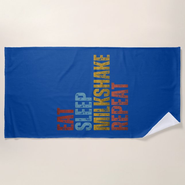 TOALHA DE PRAIA COMER REPETIÇÃO DE SONO DE LEITE (Frente)