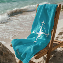 Compass Avião Viagem Azul Simples Personalizado