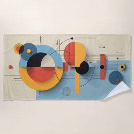 Toalha De Praia Composição de Arte Geométrica Abstrata Moderna