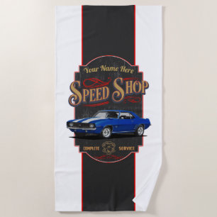 Toalha De Praia Compro Personalizado de Velocidade Camaro