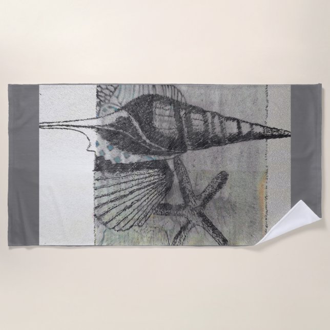 Toalha De Praia Conchas de Longas Ilhas (Frente)