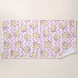 Toalha De Praia Conchas e Chevron