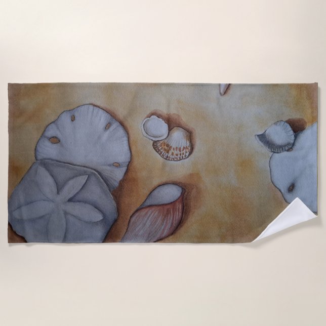 Toalha De Praia Conchas na costa (Frente)