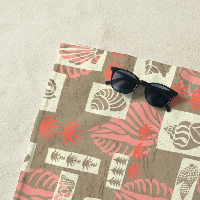 Toalha De Praia Conchas Submarinas de Kua Bay no Havaí - Coral (In Situ)