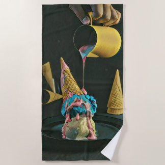 Toalha De Praia Cone de sorvete de morango