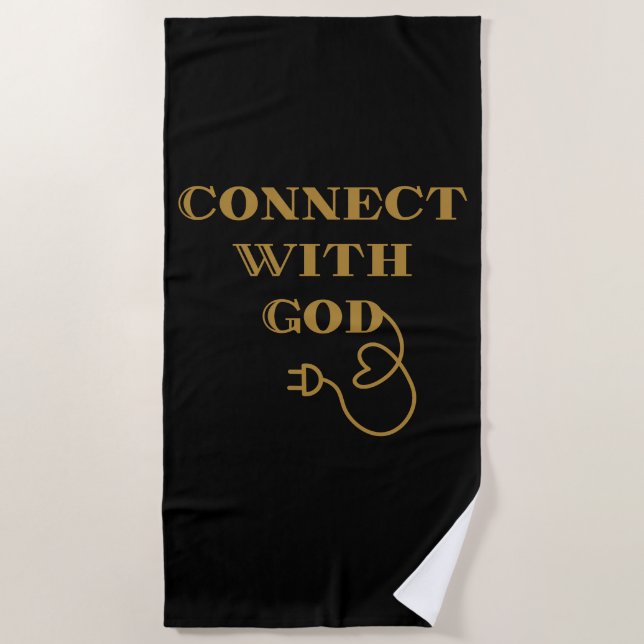 Toalha De Praia Conecte-se com Deus Bíblico Quote Beach Towel (Frente)
