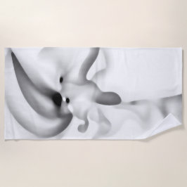 Toalha De Praia Congelado: Cinza Abstrato, branco e preto