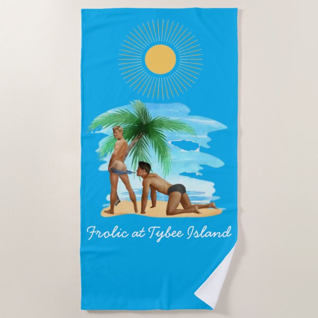 Toalha De Praia Congelado em Tybee Island Gay Beach Towel (Frente)