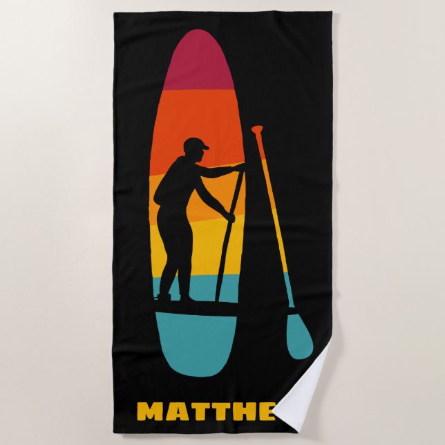 Toalha De Praia Conselho Paddle Paddle Paddle SUP Sunset Personali (Frente)