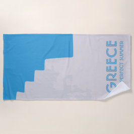 Toalha De Praia Contorno da igreja grega contra o céu da ilha egea