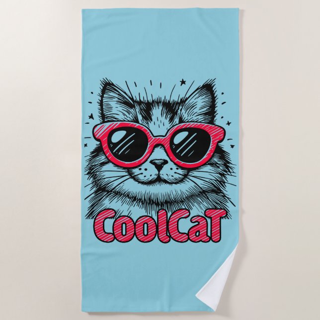 Toalha De Praia Cool Cat 1 (Frente)