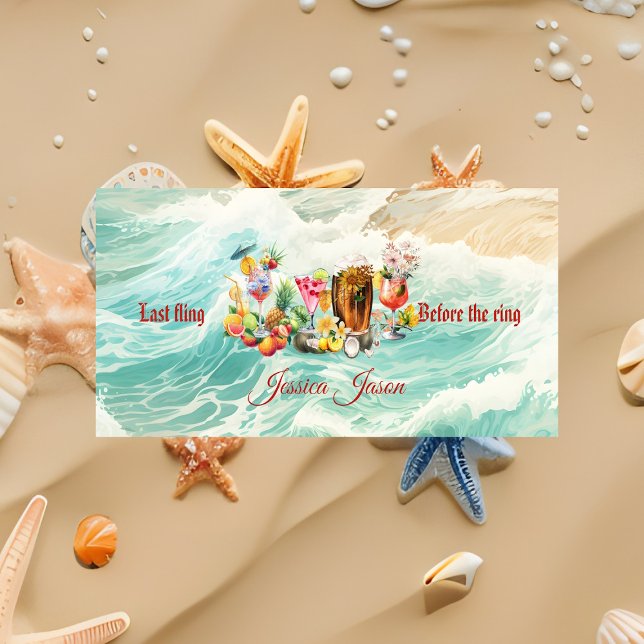 Toalha De Praia Coquetéis Tropicais de Frutas Ocean Bachelorette P (Ocean Cocktails Tropical Fruits Bachelorette Party Beach Towel)