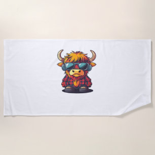 Toalha De Praia Coquette Highland Cow Bubblegum Tshirt Design, Hol