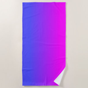 Toalha De Praia Cor de sombra azul neon e cor rosa quente