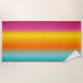 Toalha De Praia Cor rosa, amarela, laranja, gradiente de lacrimejo