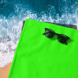 Toalha De Praia Cor Sólida Neon Verde | Clássico