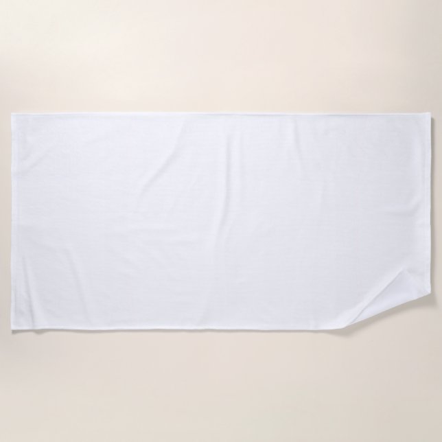 Toalha De Praia Cor Sólida Pura e Branca (Frente)