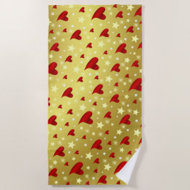 Toalha De Praia coração, roxo, decoração, medalha, prêmio, dia, ou