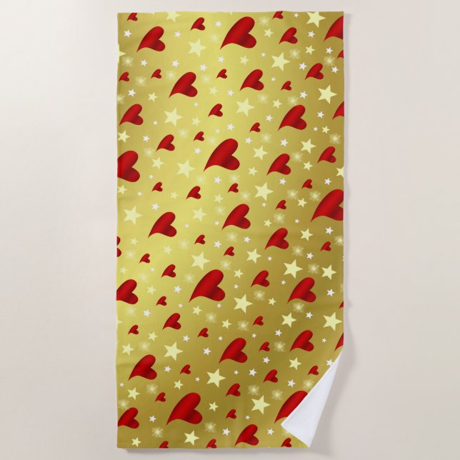 Toalha De Praia coração, roxo, decoração, medalha, prêmio, dia, ou (Frente)