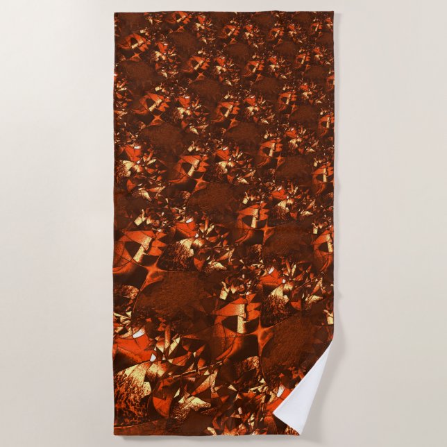 Toalha De Praia Coral brilhante e acastanhado (Frente)