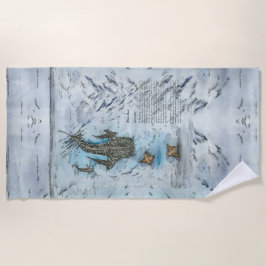 Toalha De Praia Cores d'água de tubarão de baleia ameaçadas