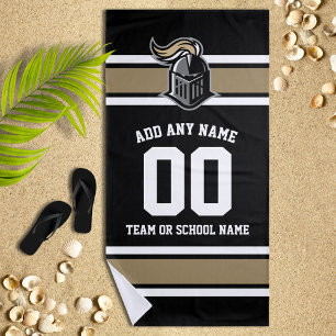 Toalha De Praia Cores de Equipe e Mascote Personalizado