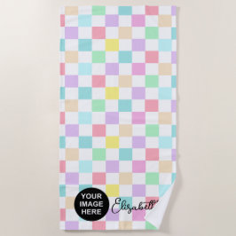 Toalha De Praia Cores de Pastel verificadas por logotipos e nomes