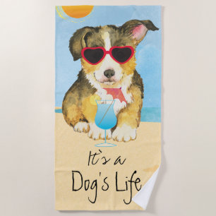 Toalha De Praia Corgi de Galês do Pembroke do verão