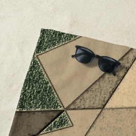 Toalha De Praia Corte triangular bege em 'fundo verde escuro'