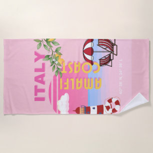 Toalha De Praia Costa Amalfi, Viagem de pré-disquete, rosa