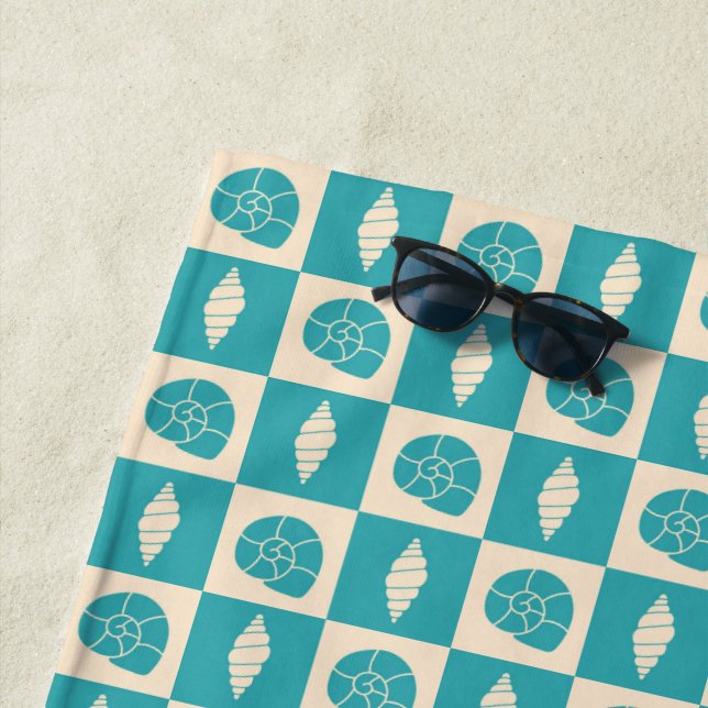 Toalha De Praia Costeira Check Pattern Beach Towel (In Situ)