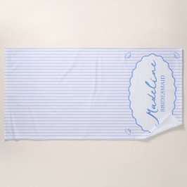 Toalha De Praia Costume Chic Personalizado de Listra Azul para Des