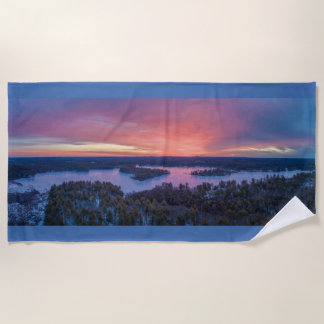 Toalha De Praia Country Pond Sunrise Beach Towel 70"x35"