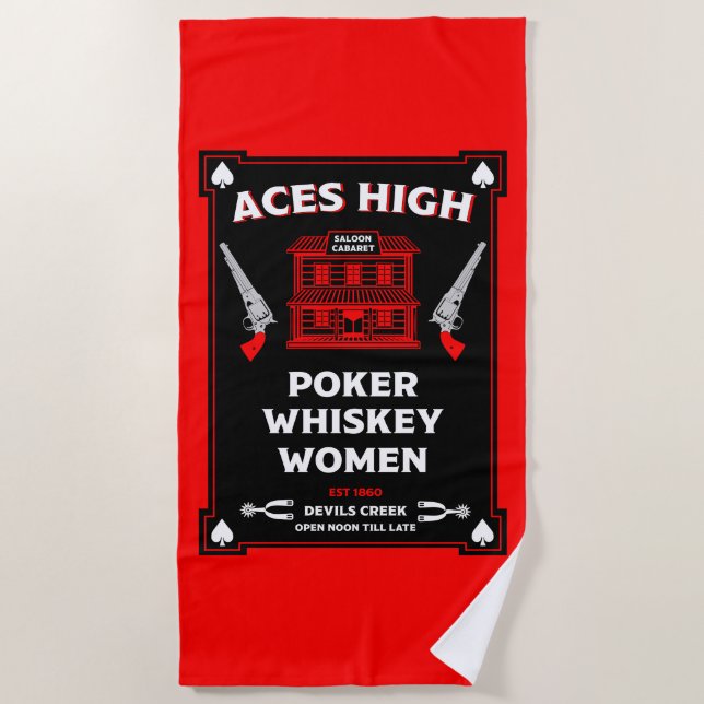 Toalha De Praia Cowboy American Frontier Saloon (Frente)