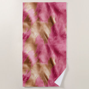 Toalha De Praia Cowhide Dourada-rosa ocidental