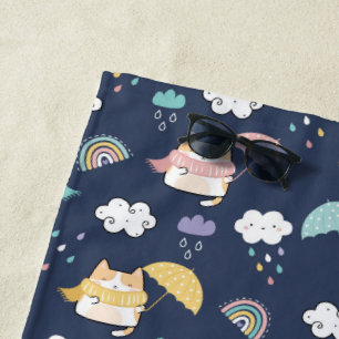 Toalha De Praia Cozy Rainy Day Pattern Beach Towel