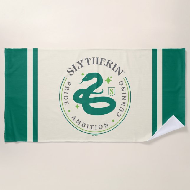 Toalha De Praia CRACHÁ de Orgulho Cobra Verde SLYTHERIN™ (Frente)